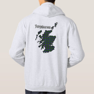 Farquharson Clan Badge & Tartan w/Motto Hoodie