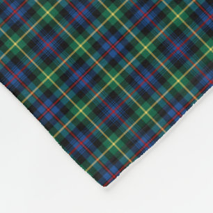 Farquharson Clan Blue, Green and Black Tartan Fleece Blanket