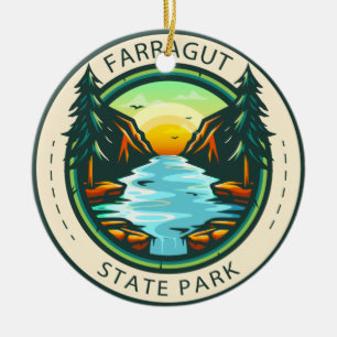 Farragut State Park Idaho Badge Ceramic Tree Decoration
