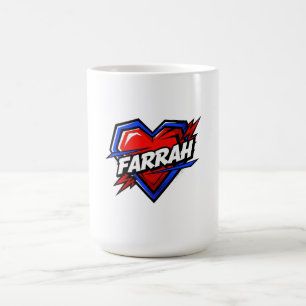 Farrah Comic Pop Art Heart Name Coffee Mug