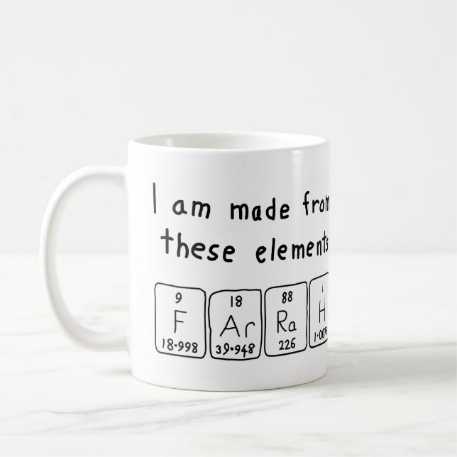 Farrah periodic table name mug (Left)
