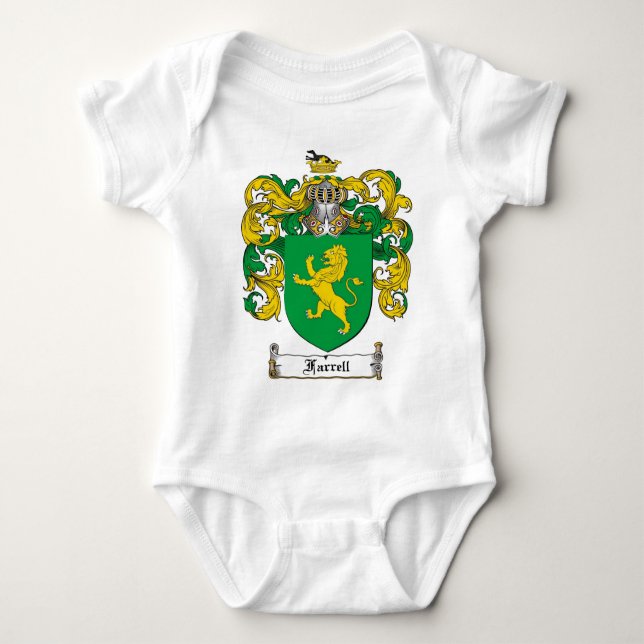 FARRELL FAMILY CREST -  FARRELL COAT OF ARMS BABY BODYSUIT (Front)