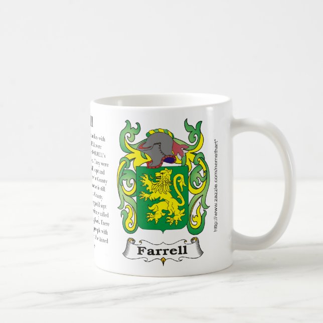 Farrell, the origin, meaning and the crest coffee mug (Right)