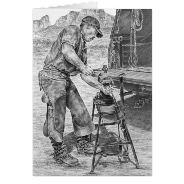 Farrier/Blacksmith Drawing by Kelli Swan (Front)