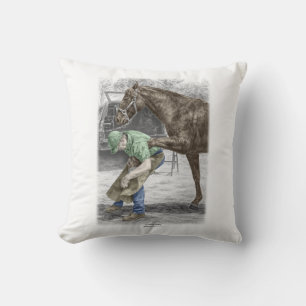 Farrier Blacksmith Shoeing Horse Cushion