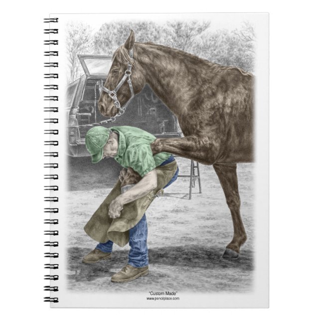 Farrier Blacksmith Shoeing Horse Spiral Notebook (Front)