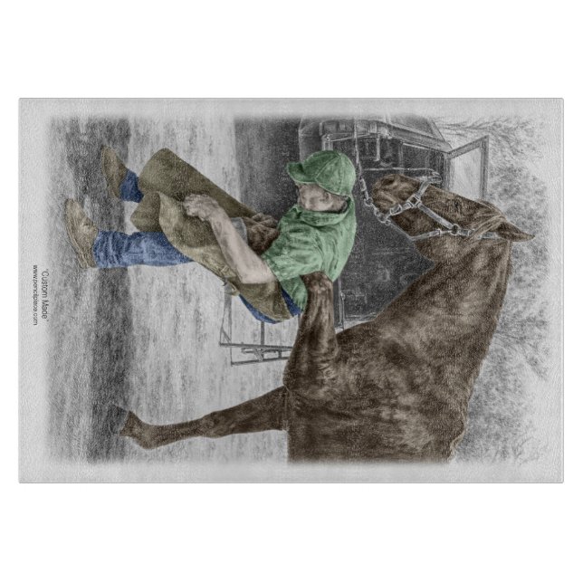Farrier Blacksmith Trimming Horse Hoof Cutting Board (Front)