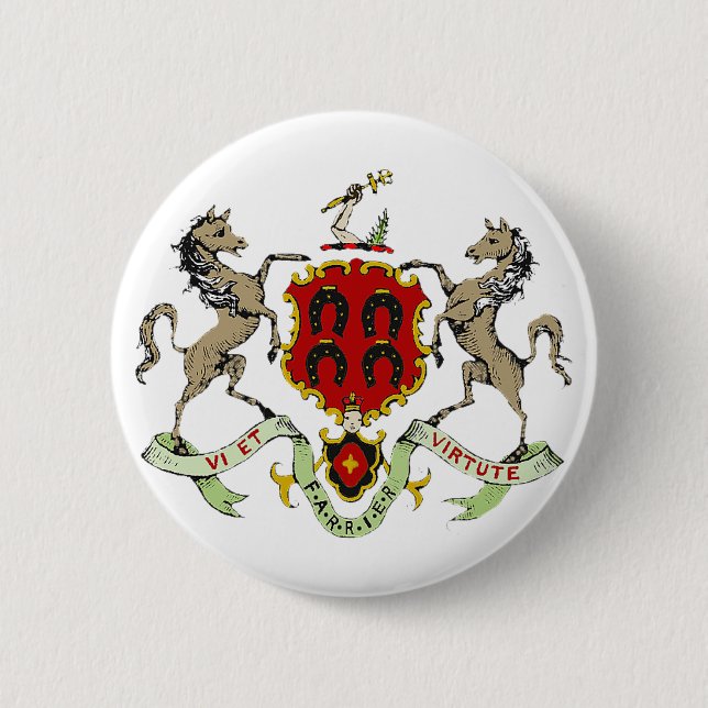 FARRIER CREST 6 CM ROUND BADGE (Front)
