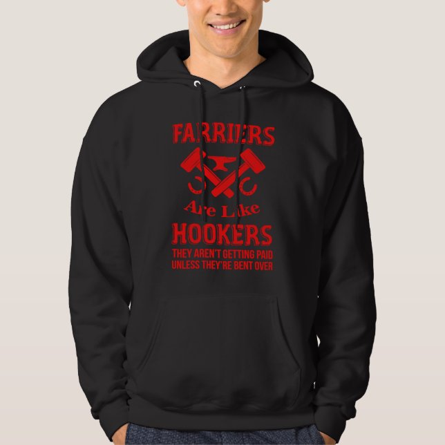Farrier Hoof Trimming Equine Horse Shoeing Hooves Hoodie (Front)