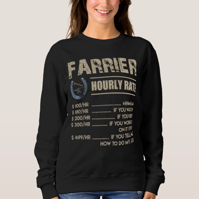 Farrier Horse Tee Farrier Hourly Rate (Front)