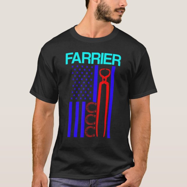 Farrier Horseshoe Hoof Trimming Equine Shoeing 55 T-Shirt (Front)