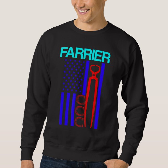 Farrier Horseshoe Hoof Trimming Equine Shoeing  6 Sweatshirt (Front)