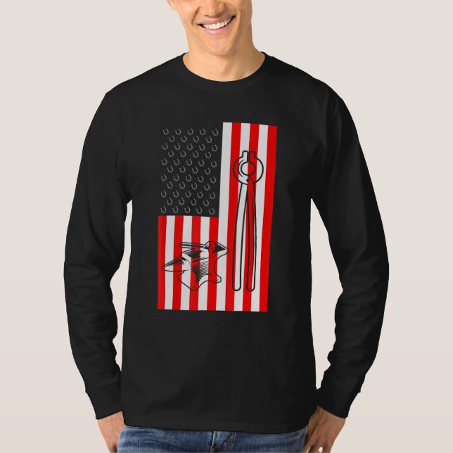 Farrier Horseshoe Hoof Trimming Equine Shoeing  7 T-Shirt (Front)