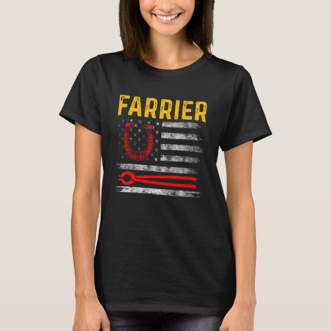 Farrier Horseshoe Hoof Trimming Equine Shoeing 93 T-Shirt (Front)