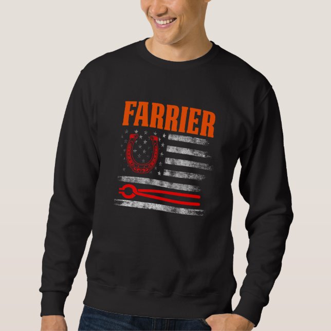 Farrier Horseshoe Hoof Trimming Equine Shoeing     Sweatshirt (Front)