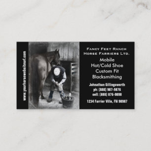 Farrier - Horseshoe Horse Hoof Services. Business Card