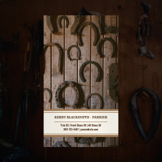 Farrier Horseshoeing and Trim Magnetic Business Card