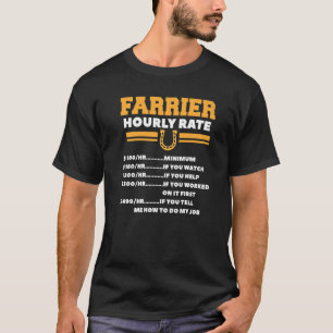 Farrier Hourly Rate Blacksmith Horseshoe Forge T-Shirt