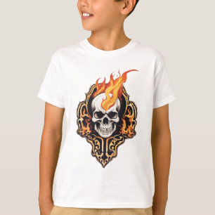 Farsi Flaming Skull Graphic Kids’ T-Shirt
