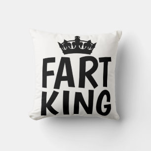 FART KING funny throw Pillows