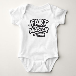 Fart Master, i can clear a room in 5 seconds Baby Bodysuit