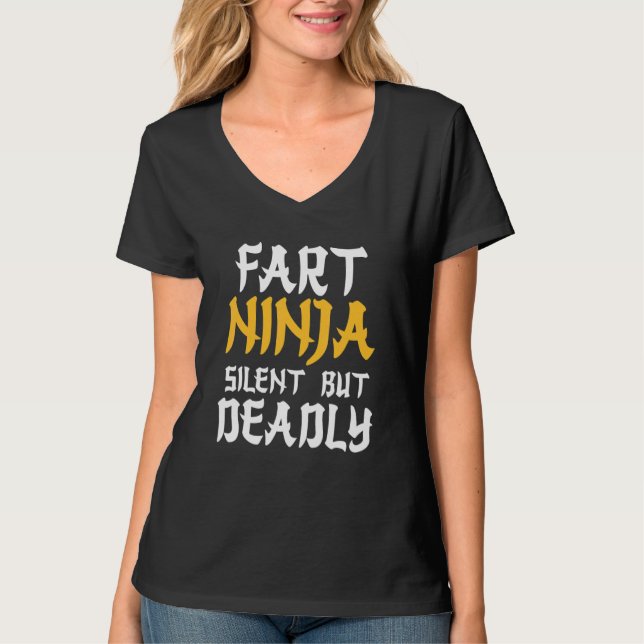 Fart Ninja Silent But Deadly Bathroom Humour T-Shirt (Front)