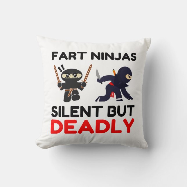 Fart Ninjas Silent But Deadly Cushion (Front)