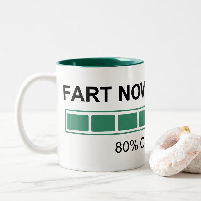 Fart Now Loading Two-Tone Coffee Mug (With Donut)