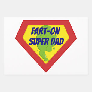Fart- On Super Dad Wrapping Paper Sheet