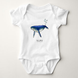 Fart whale baby bodysuit