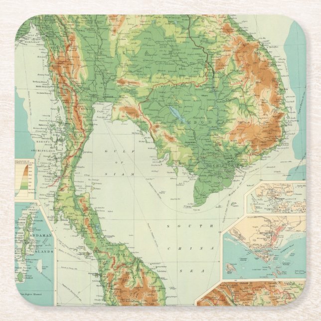 Farther India Square Paper Coaster (Front)