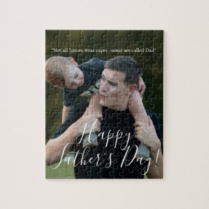 Farthers Day Dad Is My Hero Photo Personalised Jigsaw Puzzle