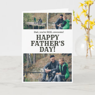 Farther's Day Fishing Reel Photo Personalised Card