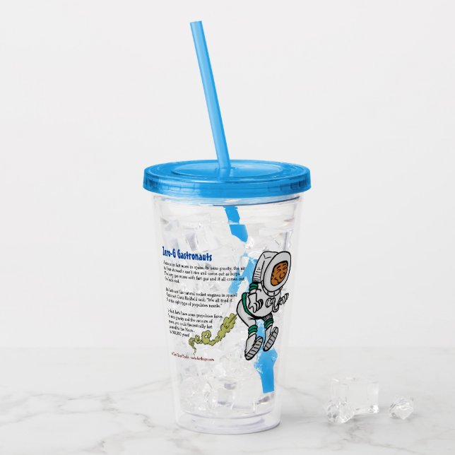 Farting Astronaut Acrylic Tumbler (Front Ice)