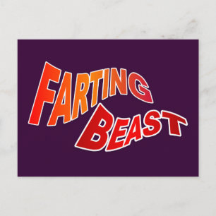 FARTING BEAST - hilarious innuendo humour Postcard