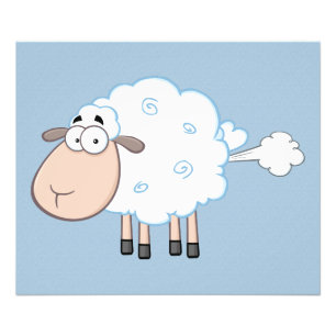 FARTING CARTOON SHEEP PHOTO PRINT