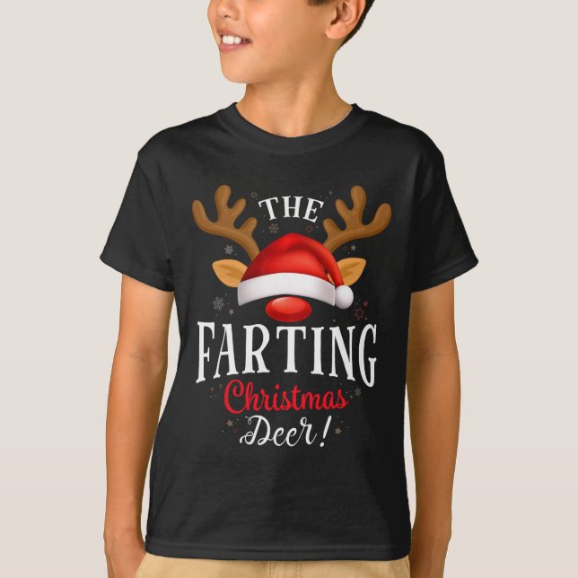 Farting Christmas Deer Pjs Xmas Family Matching  T-Shirt (Front)