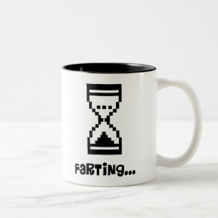 Farting Computer Hourglass T-Shirts For Men Two-Tone Coffee Mug