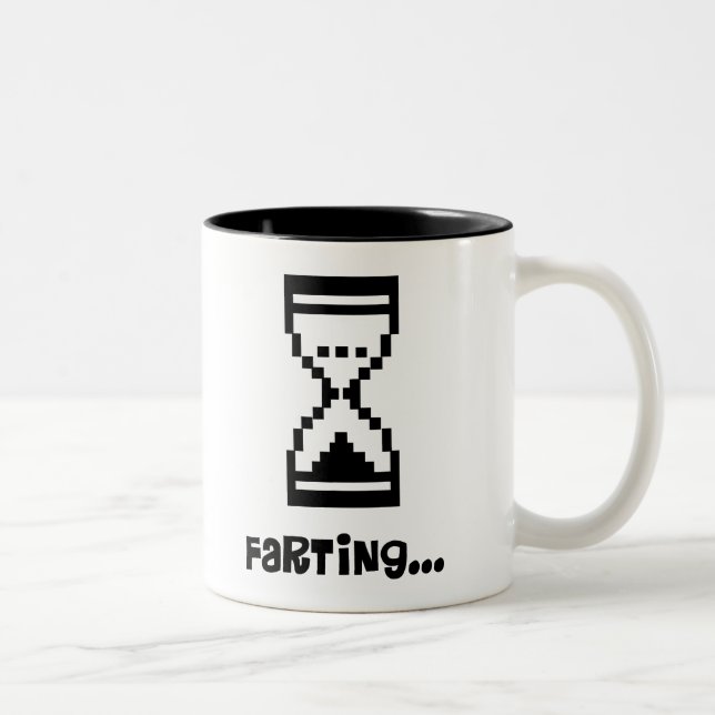 Farting Computer Hourglass T-Shirts For Men Two-Tone Coffee Mug (Right)