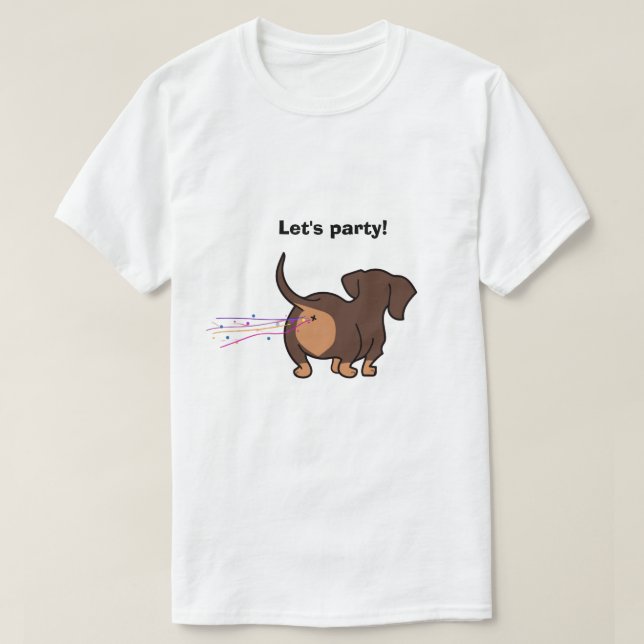 Farting Dachshund T-Shirt (Design Front)