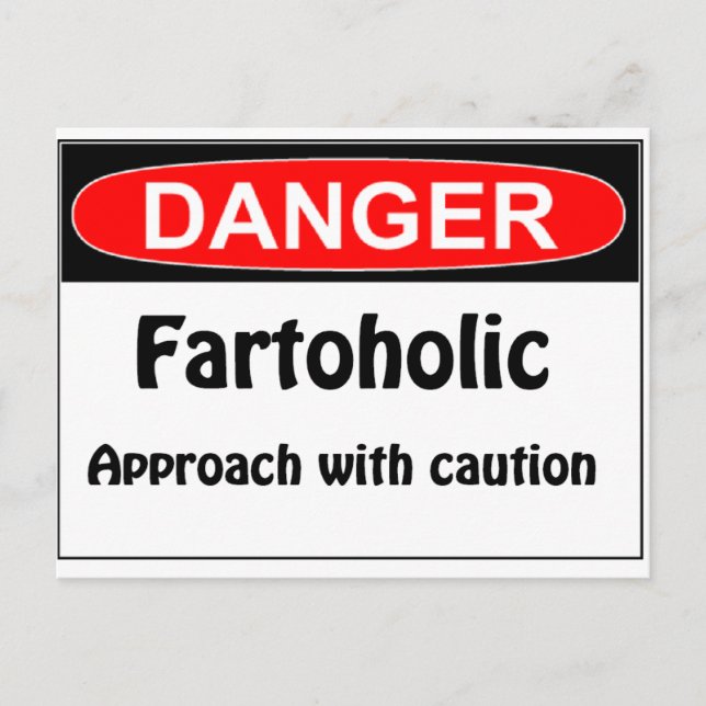 Farting Danger Fartoholic Postcard (Front)
