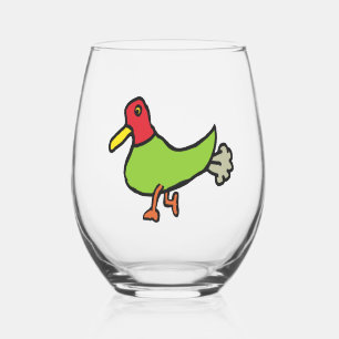 Farting Duck Stemless Wine Glass