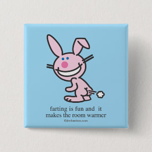Farting is Fun 15 Cm Square Badge