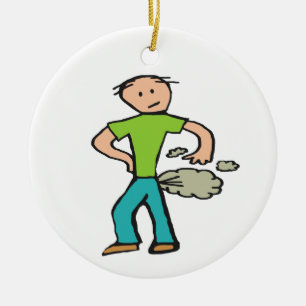 Farting Man Ceramic Tree Decoration