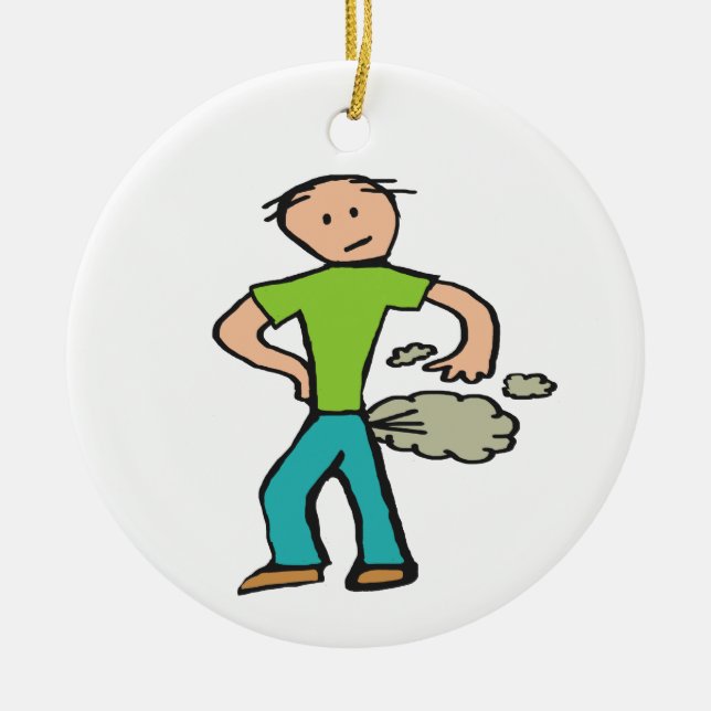 Farting Man Ceramic Tree Decoration (Front)