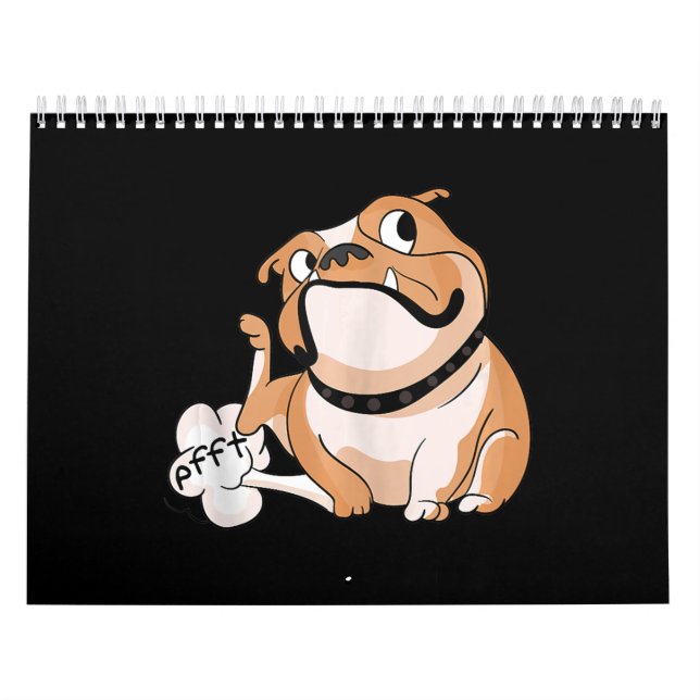 Farting Pitbull Lover Funny Bulldog Dog Mum Lover Calendar (Cover)