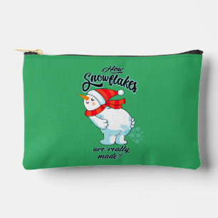 Farting Snowman How Snowflakes Are Really Made Accessory Pouch