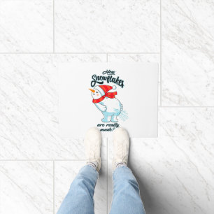 Farting Snowman How Snowflakes Are Really Made Doormat