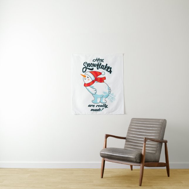 Farting Snowman How Snowflakes Are Really Made Tapestry (In Situ)