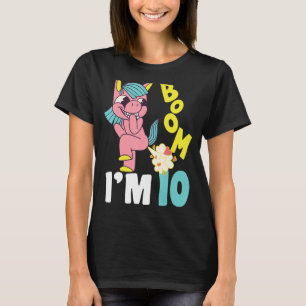 Farting Unicorn 10 Birthday Boom I Am 10 Year Birt T-Shirt